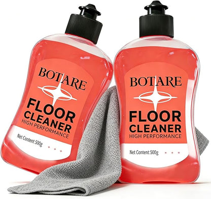 Floor Cleaner Liquid for Mopping, Household Deep Cleaning Solution for Wood,Hardwood,Tile,Laminate,Marble & Porcelain & Bathroom,Sakura Scent,17.6 Fl Oz Each(2 Bottles+1 Cleaning Cloth)