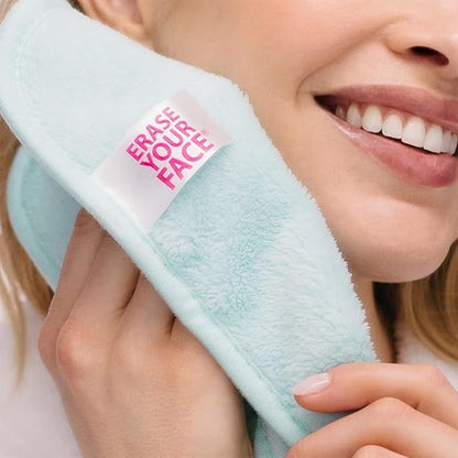 ERASE YOUR FACE Reusable Makeup Remover Cloths - Microfiber Face Towels to Cleanse & Remove Makeup - Water Activated for Sensitive Skin - Multi-Pastel (4 Count)
