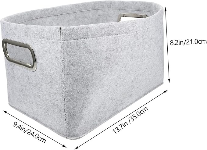 Kichvoe Felt Storage Basket Large Capacity Laundry Organizer for Bedroom Living Room and Sundry Storage Abrasion Resistant Gray Container