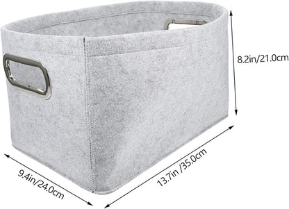 Kichvoe Felt Storage Basket Large Capacity Laundry Organizer for Bedroom Living Room and Sundry Storage Abrasion Resistant Gray Container