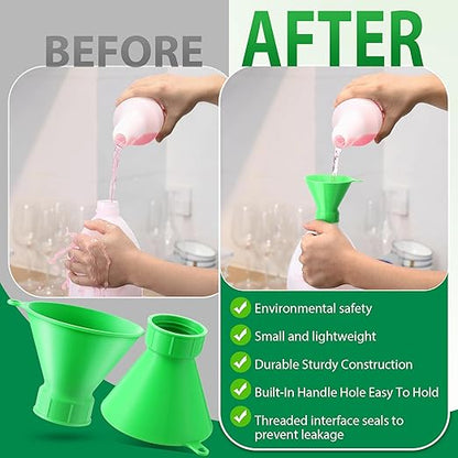 Threaded Funnel Easy Fill Funnel, Twist On Empty Spray Bottle Refill Adapter Fit for Various Size Bottles Home, Car Detailing Cleaning Supply, 30% Vinegar, Kitchen, Bath, Essential Oils(38mm)