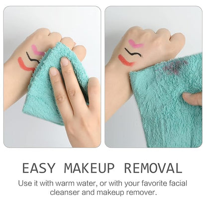 SINLAND Absorbent Coral Velvet Washcloth Ultra Soft Microfiber Face Towels 12 x 12 inch Multi-Purpose Face Cloths for Household and Sport