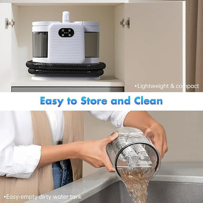 Portable Carpet & Upholstery Steam Spot Cleaner Machine with Heating System 15Kpa Power Suction Deep Spot Cleaning for Pet Stains, Couch, Stairs, Car & Furniture White