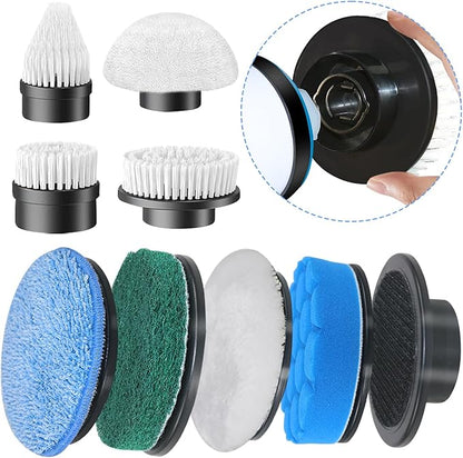 Replaceable Brush Heads Set, 9 Pack Brush Heads for Electric Spin Scrubber, Cordless Spin Scrubber Brush for Most Brands of ANS-8051A&ANS-8050 Electric Cleaning Brush, for Bathroom, Kitchen
