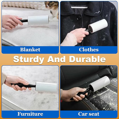 Lint Roller 220 Sheets with 1 Handle, Pet Hair Remover for Laundry, Extra Sticky Lint Rollers for Pet Hair on Clothes, Furniture & Car - Dog & Cat Hair Removal Tool