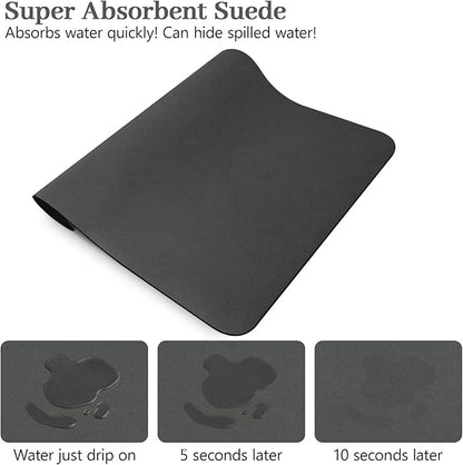 Bloss Coffee Mat, Dish Drying Mat for Multiple Usage, Coffee Bar/Maker Mat, Kitchen Counter Mats, Absorbent Hide Stain Rubber Backed Dish Drying Pad(12.2"x19.7", Dark Gray)