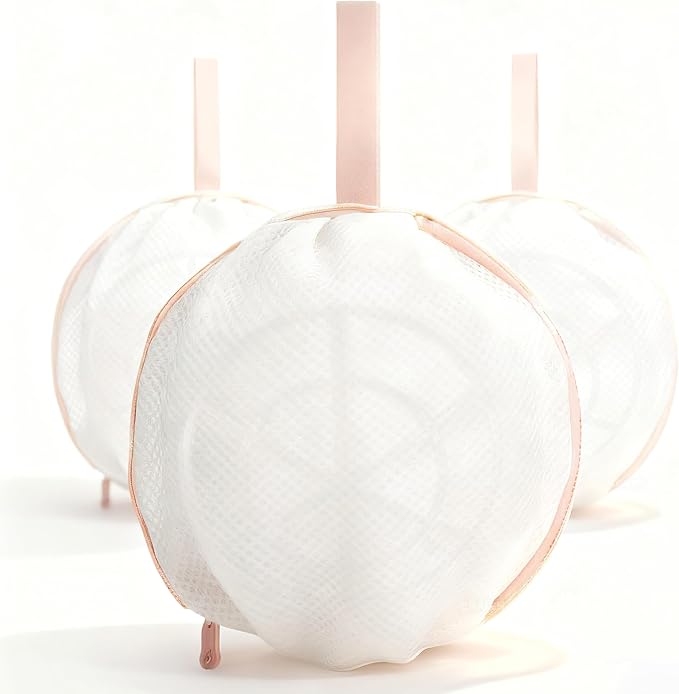 3Pcs Bra Wash Bag with Plastic Frame Support, Protective Lingerie Laundry Bags for Washer & Dryer, Anti-Tangle & Anti-Deformation Mesh Bag