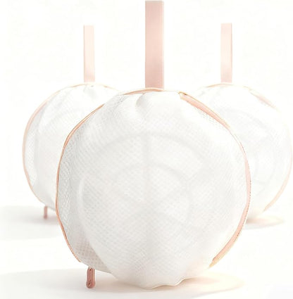 3Pcs Bra Wash Bag with Plastic Frame Support, Protective Lingerie Laundry Bags for Washer & Dryer, Anti-Tangle & Anti-Deformation Mesh Bag