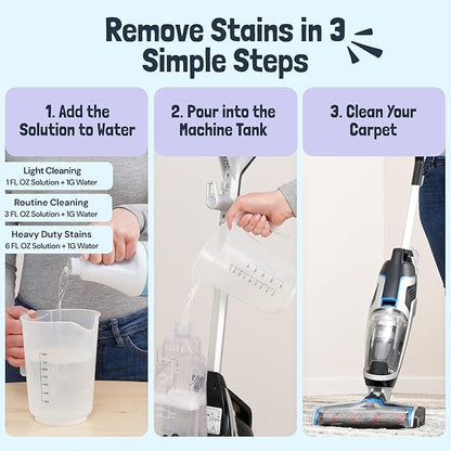 Sunny & Honey Carpet Cleaner Solution - Deep Stain Remover & Odor Deodorizer - Pet Carpet Cleaner & Rug Shampoo (32 Fl Oz, Light Lavender)