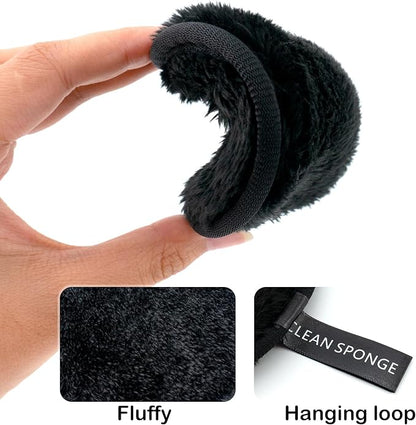 BlingKingdom 6 PCS Makeup Remover Pads Reusable Double-Sided Facial Cleansing Puffs Round Make Up Remover Pads for All Skin Types - 3 Colors