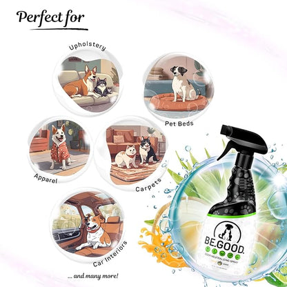 Pet Odor Eliminator Spray for Dog & Cat Urine – Powerful Odor Remover for Carpet, Couch, Upholstery & Car – Natural Non-Toxic, Long Lasting Fresh Scent – 16oz (Citrus Agave)