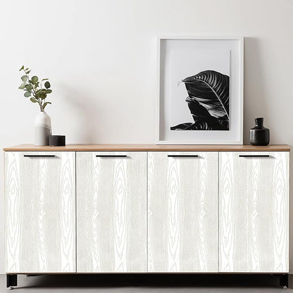 Yun-aeon Light White and Silver Wood Contact Paper 17.3"x120" Rustic Wooden Peel and Stick Wallpaper Removable Self-Adhesive Wallpaper Wood Grain Contact Paper for Countertops Cabinets