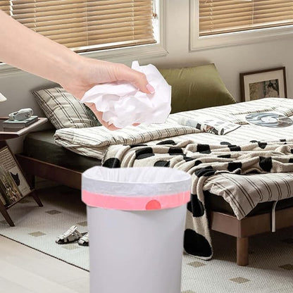 Waikas 8 Gallon Trash Bags, Drawstring Garbage Bags, 1.32Mil Thickness, 55 * 70cm, 9.9g/pcs, Pack of 34, Unscented, Black