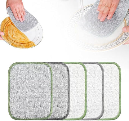 Multipurpose Wire Dishwashing Cloth, Double-Sided Non Scratch Stainless Steel Dishcloth, Reusable Heavy Duty Cleaning Cloth for Dishes Pots Pans Sink Kitchen Cookware (Colorful*5)