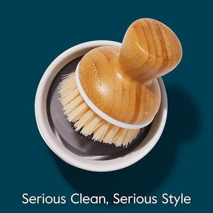 Grove Co. Bubble-Up Dish Brush, 2-Pack, Ergonomically Designed Dish Scrubber, Replacement Dish Scrub Brush, Removes Tough Messes, Gentle on Dishes, Sustainable Solution to The World's Waste Problem
