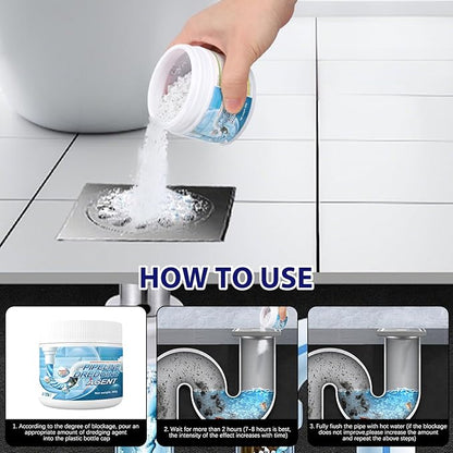 Drain Clog Remover, Drain Clog Dissolver, Opener-Cleaner,Toilet Clogged Remover-Professional Strength Liquid Pipe Build Up Removers,Bathroom Shower Pipeline Dredging Agent,Unclog Clogged Drains