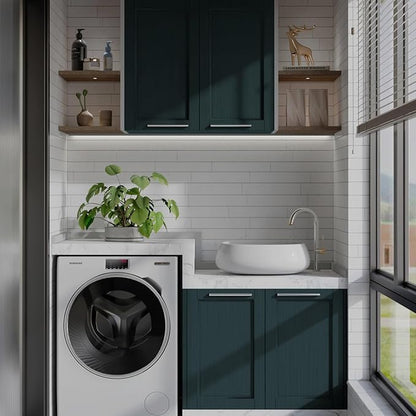 Dimoon 15.7"x78.7"Green Peel and Stick Wallpaper Modern Green Contact Paper Removable Self-Adhesive Wall Paper Thickened Waterproof Wallpaper for Kitchen Countertops Vinyl Roll