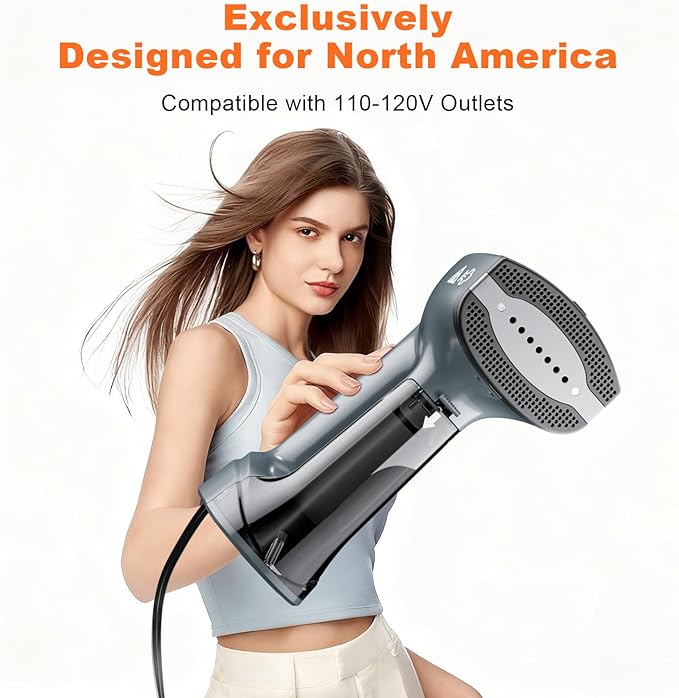 GHORA Vacuum Steamer for Clothes, 3500Pa Strong Suction Handheld Garment Steamer, Portable Travel Steamer & Iron Dual-Mode (110-120V)