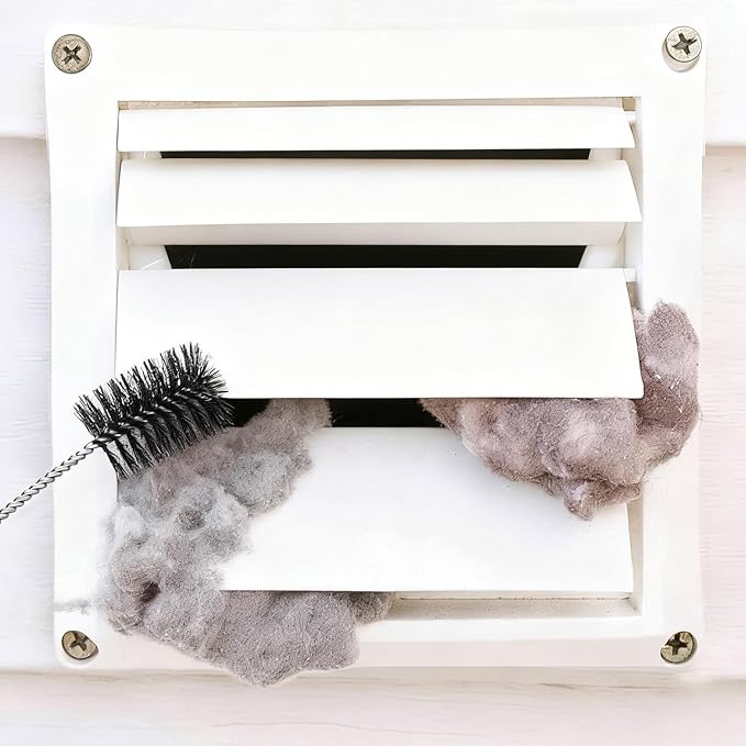2 Pack Dryer Vent Cleaner Kit - Long Flexible Lint Brush for Dryer Vents, Refrigerator Coils, and Radiators - Household Cleaning Supplies (2, Short Brush)