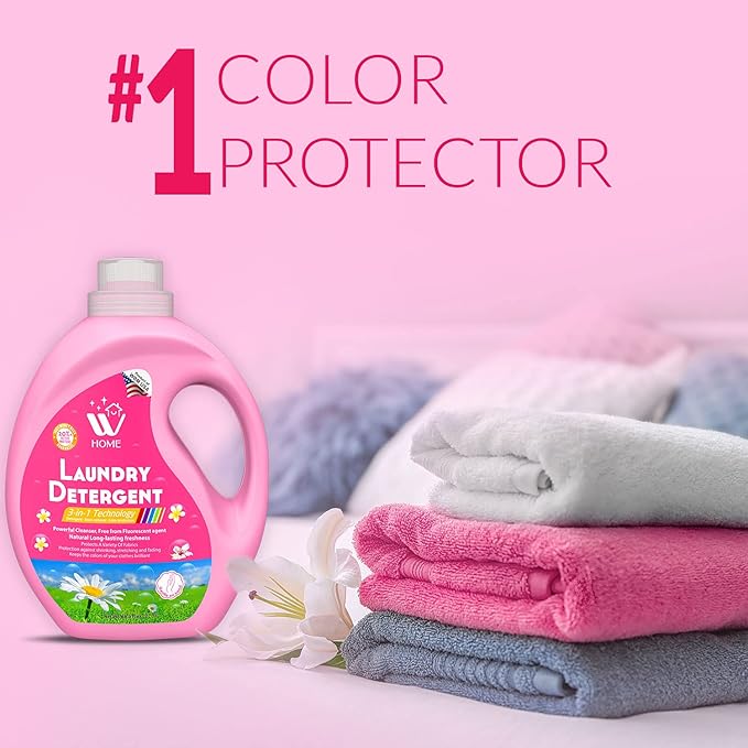 WBM Laundry Detergent Liquid,Concentrate High Efficiency Liquid Laundry Detergent with Long Lasting Fragrance - 35.2 Oz, 50 Loads