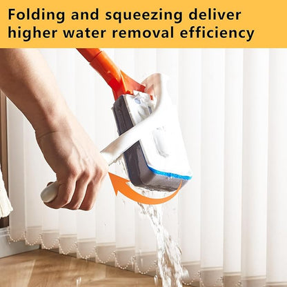 Magic Sponge Eraser Mop, 56" Adjustable Mop Handle with Flexible 10" Flat Head with Microfiber Pad and Magic Sponge Eraser Pads