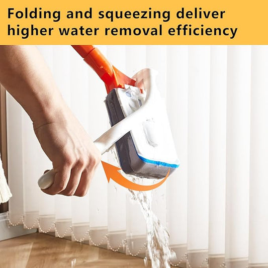 Magic Sponge Eraser Mop, 56" Adjustable Mop Handle with Flexible 10" Flat Head with Microfiber Pad and Magic Sponge Eraser Pads