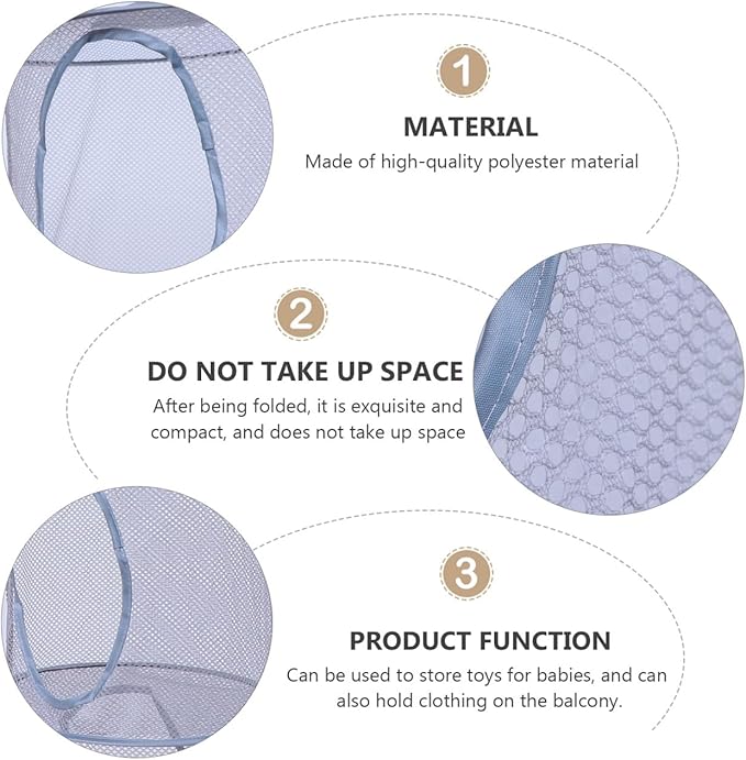 Unomor Hangable Mesh Baskets Laundry Dryer Home Organizer Toy Organizer Folding Storage