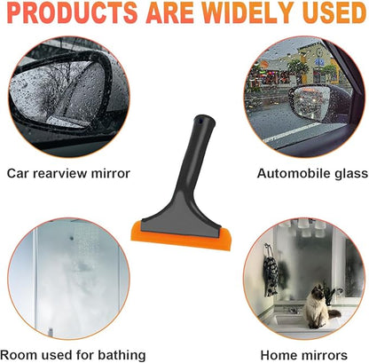 2PCS Small Silicone Window Squeegee, 5.9 Inch Car Windshield Water Blade Squeegee with Non-Slip Handle, All-Purpose Cleaning Squeegee for Car Windshield, Window, Mirror (Black+Black)