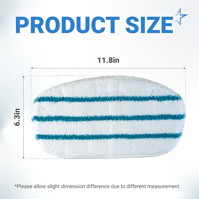 BlueStars 6-Pack Replacement Steam Mop Pads - Compatible for PurSteam ThermaPro 10-in-1 Steam Mop – Washable and Reusable Replacement Pads, Microfiber Pads for ThermaPro 211 10-in-1 Steam Mop Cleaners