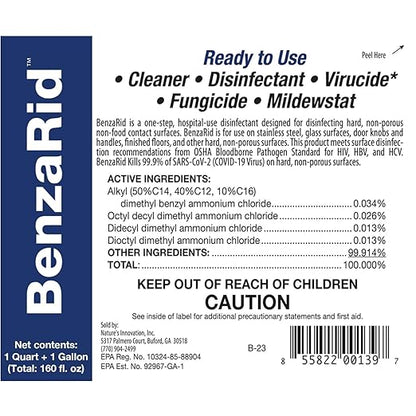 Pro Mold Killer Fungicide Disinfectant including Aspergillus Niger (Black Mold) H5N1 Pack | Multi-Purpose Fungicide, Mildewstat, Disinfectant, Virucide | EPA Reg. 1 Gal + 32 oz.