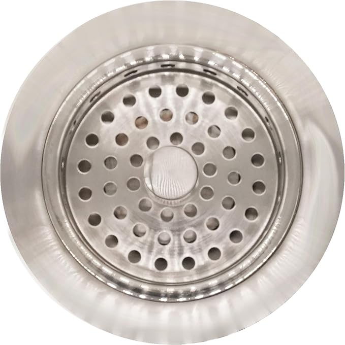 Westbrass A214-20 3-1/2" Post Style Large Kitchen Sink Basket Strainer, Stainless Steel