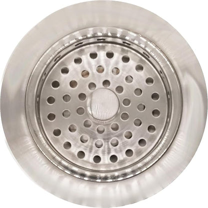 Westbrass A214-07 3-1/2" Post Style Large Kitchen Sink Basket Strainer, Satin Nickel