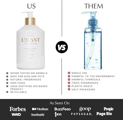 L'AVANT Collective High Performing Dish Soap | Plant-Based Ingredients & High Performing Formula | Fresh Linen Scent | Reusable Glass Bottle I 16 FL oz/473 mL