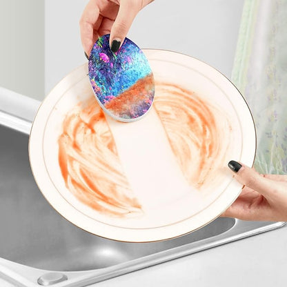 Underwater World Kitchen Scrub Sponges, Pop-up Kitchen Cleaning Sponges Reusable Dish Washing Sponges for Bathroom Household Cleaning 3 Pack - Non Scratch Scrubber