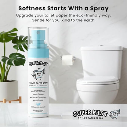 Toilet Paper Spray Refill Size (16.9 fl oz) Upgrade Your Toilet Paper into a Gentle, Cleansing Wipe | A Better Toilet Paper Experience | Replaces Over 6 Regular Bottles | Soothing Formula