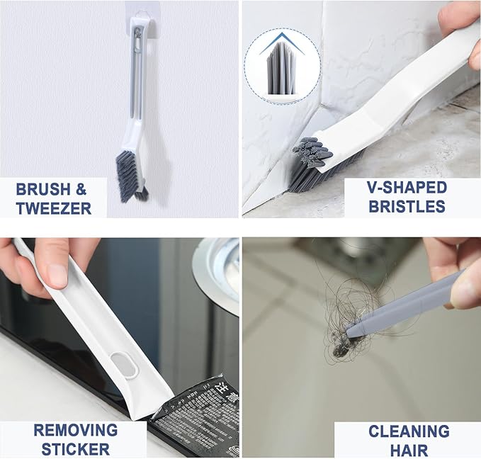 Cleaning Brush Kit, Flexible Drain Cleaning Brush, Drain Hair Removal Tool, Cleaner Brush for Bathroom, Toilet Rim, Sewer Drain, Tile Grout, Sink, Crevice, Pipe