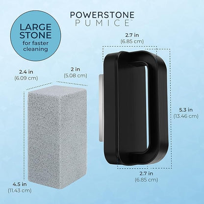 Powerstone Heavy Duty Grill Cleaner Kit – 6 Natural Pumice Stones with 2 Handles – Grill Bricks for Cleaning Flat Top, Oven, Stove, BBQ Grates, Cookware & More – Durable Pumice Stone Cleaning Blocks