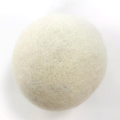 Large Size Organic Fabric Softener Balls, Wool Dryer Balls Laundry Reusable, Reduce Wrinkles & Static Cling, Shortens Drying Time (Pack of 6) (White)