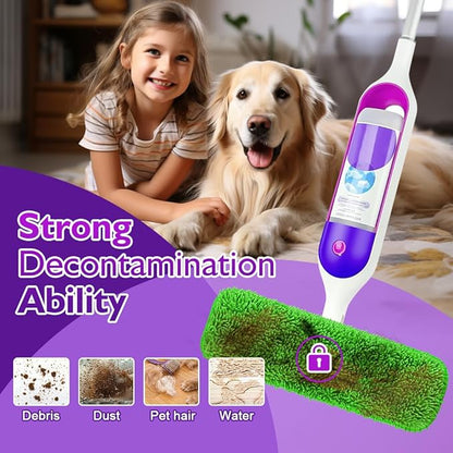 UNIMADE Reusable Mop Pads for Swiffer PowerMop, 8 Pack Microfiber Mop Pad Refill with Scrubber Strips for 13''-15'' SprayMop, Washable Mop Pads Use for Most Floor Types, Designed for Pets - Green