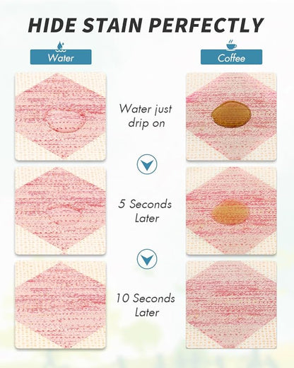 AMOAMI Coffee Mat Hide Stain Rubber Backed Absorbent Dish Drying Mat for Kitchen Counter - Fits Under Coffee Maker or Machine - PINK 16X24