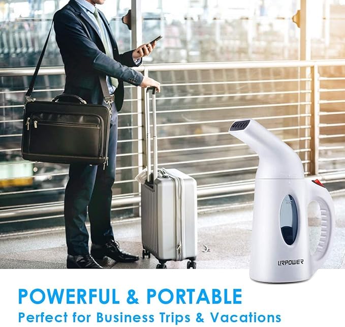 URPOWER Steamer for Clothes Steamer, Portable Handheld Garment Fabric Steamer Fast Heat-up Powerful Clothes Steamer with High Capacity for Home and Travel - Not for Abroad