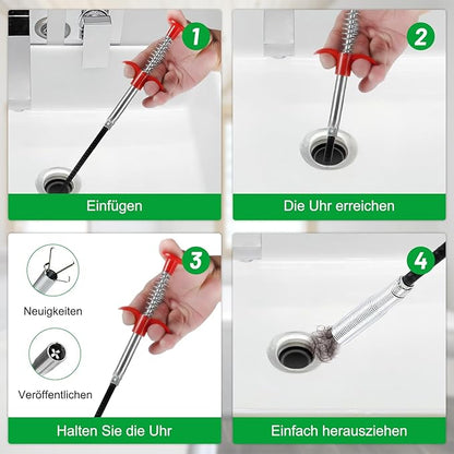 5 Pcs Hair Drain Clog Remover Tool,Hair snake Tool Opener，Flexible Pipe Clog Remover Tool for Toilet, Kitchen Sink, Bathroom Tub, Shower, Sewer