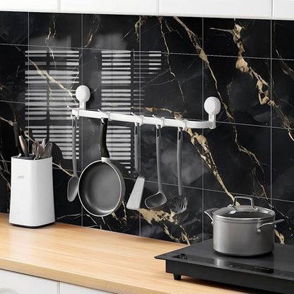 Chejiaye 10pcs Marble Peel and Stick Backsplash Waterproof Washroom Wall Panels, Peel and Stick Tile, PVC Foam Wall Panels for Kitchen,Bathroom,Living Room,Black Gold(Not Real Tile,11.8" x 11.8")