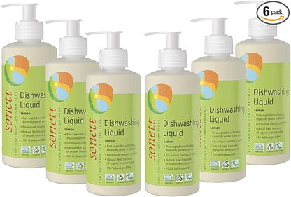 Sonett Organic Dishwashing Liquid Organic 100% Biodegradable Lemon, 10 Fl.Oz (Pack of 6)
