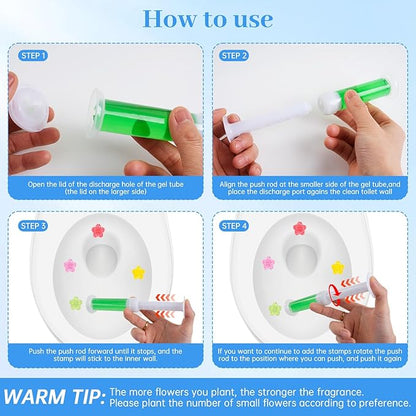 9 Pcs Toilet Gels 117 Count 9 Kinds of Scent Toilet Cleaner Bowl Gel Stamp Kit Toilets Stain Removal Cleaner Flower Stamps Air Freshener for Bathtubs Bathroom (9)