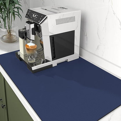 WISELIFE Dish Drying Mat Super Absorbent Drying Mat Large Dish Drying Mats for Kitchen Counter Easy Clean Dish Mat Kitchen Drying Mat16"x 24" Classic Blue
