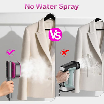 1200W Steamer for Clothes 15-Second Fast Heat-Up 5 Mode LCD Touch Display Portable Handheld Garment Steamer 110ml Tank Wet/Dry Ironing for Travel Home & Business (Carbon Gray Purple)