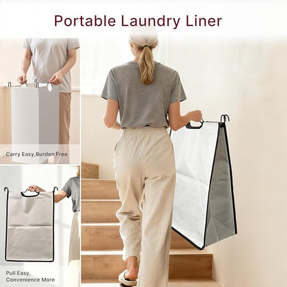 3-Compartment Laundry Cart with Lockable Wheels & Lid 180L Large Wheeled Laundry Basket Heavy-Duty Sorting Organizer for Laundry Room (White)