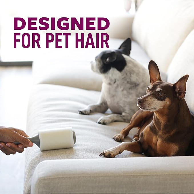 Scotch-Brite Pet Hair Pickup Extra Sticky Lint Roller, Designed for Removing Fur + Fluff on Couches, Clothes, Dog and Cat Beds, & More, 2 Pack, 140 Easy-Tear Adhesive Sheets Total