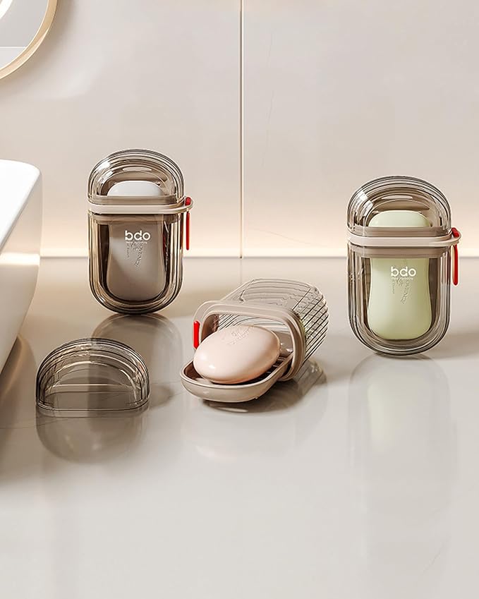 Doter Travel Soap Case, Leakproof Soap Container with Lid, Portable Bar Soap Holder for Traveling, Soap Dish for Bathroom, Shower, Gym, School, Camping, Vacation, Outdoor-Transparently